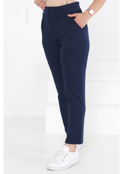 Çift Düğmeli Spor Pantolon Lacivert - 27352 fiyatları