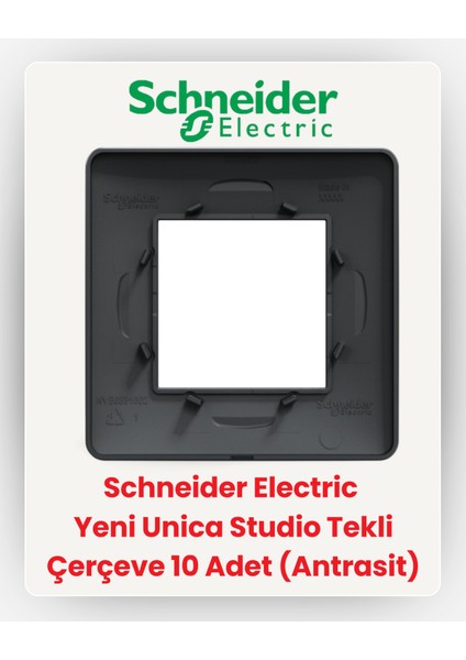 Electric Yeni Unica Studio Tekli Çerçeve 10 Adet (Antrasit) NU200254 fiyatları