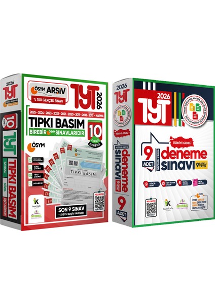 2026 YKS-TYT ÖSYM Çıkmış Soru 10’lu Tıpkı Basım ve Kurumsal 9’lu Özgün Paket Deneme Türkiye Geneli