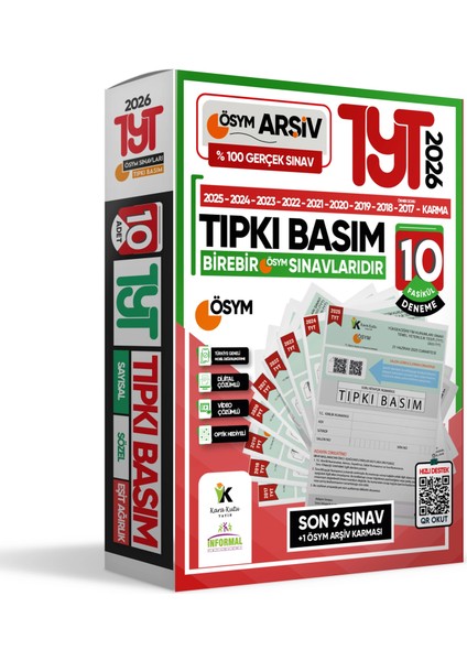 2026 YKS-TYT ÖSYM Çıkmış Soru 10’lu Tıpkı Basım ve Kurumsal 9’lu Özgün Paket Deneme Türkiye Geneli fiyatları