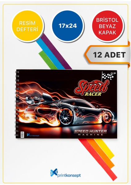 Printkonsept 12 Adet Küçük Resim Defteri