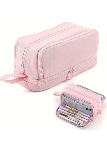 Büyük Kapasiteli Kırtasiye Kılıfı, Dalı Oxford Bez Kalem Kılıfı, Okul, Ofis ve Üniversite Malzemeleri Için Taşınabilir Organizatör Renk: Soluk Pembe (Yurt Dışından)