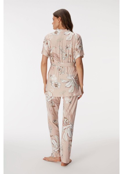 Kadın Sabahlıklı Dantel Ip Askılı Braletli Pijama Takım modelleri