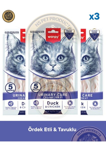 Urinary Care Ördek-Tavuk Kedi Krema Ödülü 5X14GR 3lü Set