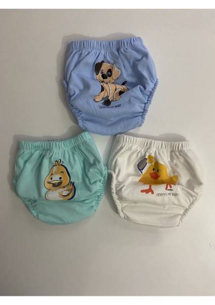 3'lü Erkek Bebek Alıştırma Külodu Bebek Tuvalet Eğitimi