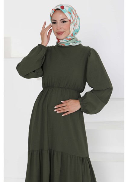 Beli Bağcıklı Elbise Haki - 27303 fiyatları