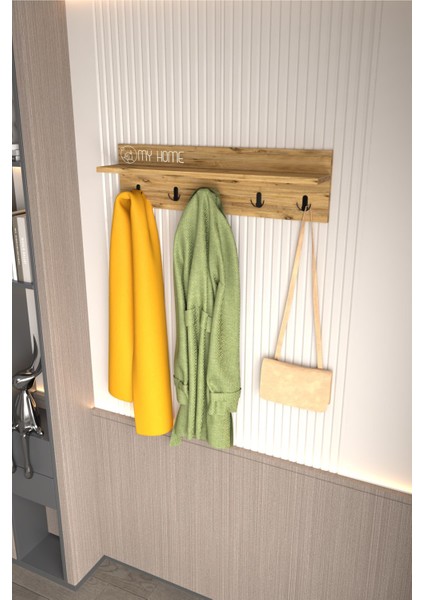 Portmanto Duvar Askılığı Elbise Askılığı Çam 80 cm modelleri