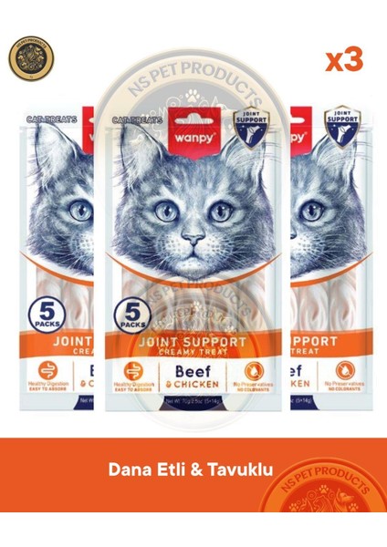 Bone Support Sığır Eti-Tavuk Kedi Krema Ödülü 5X14GR 3lü Set