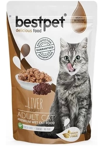 Bestpet Adult Jelly Pouch Ciğerli Yaş Kedi Maması 85 gr