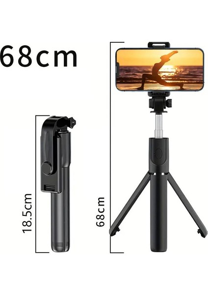 GA66 3in1 Bluetooth Selfie Çubuğu Tripod Canlı Yayın Standı Telefon Tutucu Katlanabilir Genişletilebilir Deklanşörlü Monopod modelleri
