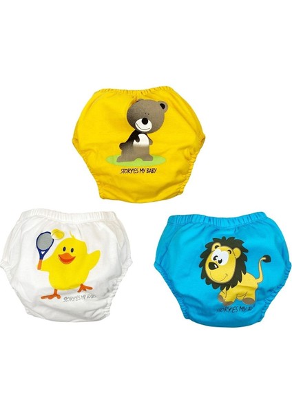 Popees Erkek Bebek Alıştırma Külodu 3'lü Set Mavi