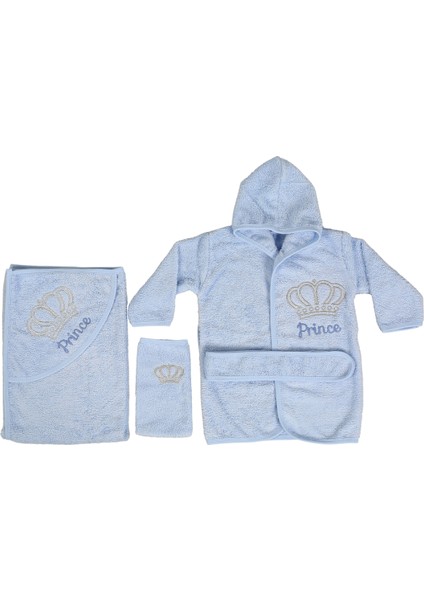 Pamuk Yenidoğan Bebek Çocuk Bornoz Havlu Takımı Set