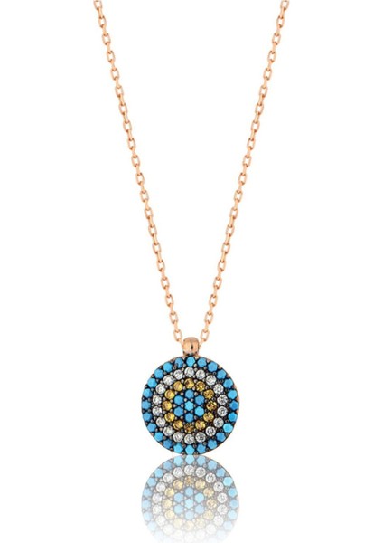 Rose Altın Kaplama Gümüş Nazar Kolye