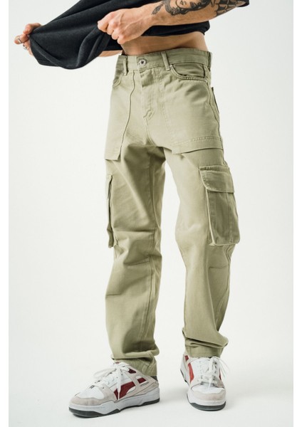 Erkek Haki Kargo Cep Baggy Pantolon fiyatları
