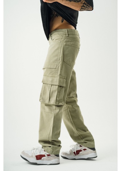Erkek Haki Kargo Cep Baggy Pantolon modelleri