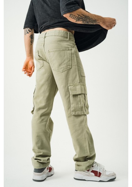 Erkek Haki Kargo Cep Baggy Pantolon fırsatları