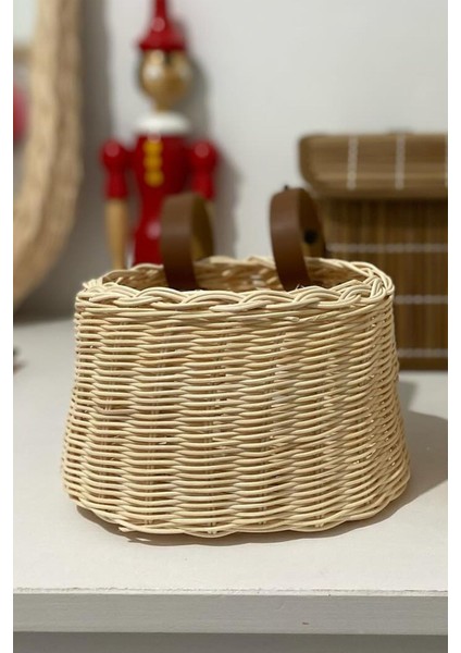 Çıtçıtlı Askı Detaylı El Yapımı Rattan Sepet - Bisiklet & Scooter Sepeti modelleri