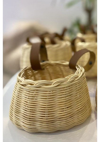 Çıtçıtlı Askı Detaylı El Yapımı Rattan Sepet - Bisiklet & Scooter Sepeti fırsatları