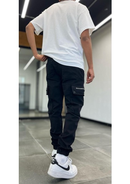 Erkek Siyah Kargo Cepli Jogger Pantolon fırsatları