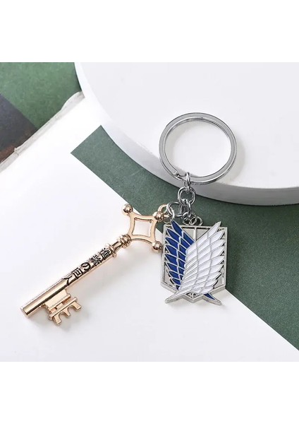 Titan Metal Anahtarına Saldırı Erkek Kadınlar Anime Periferik Sırt Çantası Kolye Anahtar Zincirleri Takı Anahtar Yüzük Accessoriescolor: Titan-A/boyut: Oneizeize (Yurt Dışından)