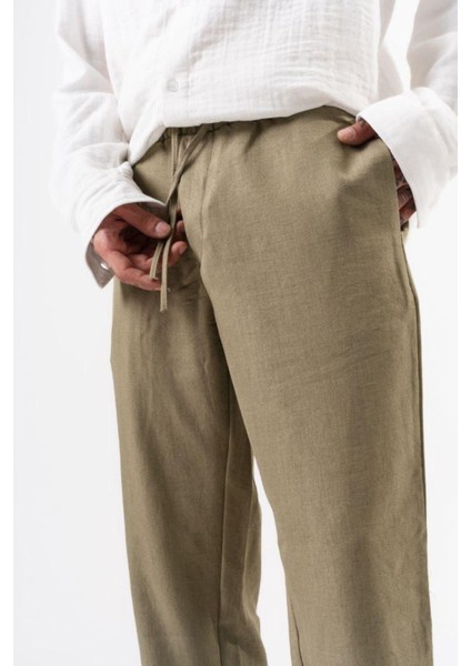 Erkek Haki Kumaş Pantolon Ince ve Esnek modelleri