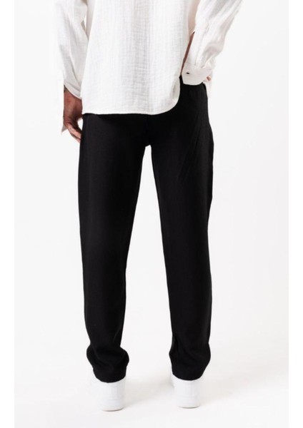 Erkek Siyah Ince Kumaş Pantolon Esnek modelleri
