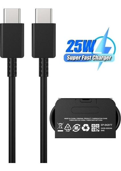25W Hızlı Type-C Şarj Kablosu Çift Taraflı Type-C To Type-C 25W Pd Şarj Kablo 1metre