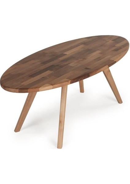 Surf Masif Ceviz Ahşap Orta Sehpa - Oval Formlu indirimleri