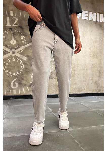 Gri Erkek Boyfriend Pantolon Jean