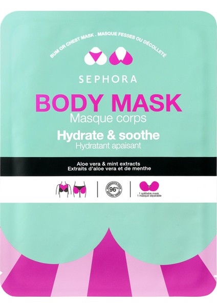 Vücut Maskesi - Kalça Veya Dekolte Aloe Vera ve Nane Özleri - Yatıştırıcı Nemlendirici (1 Adet)