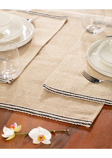 Örgülü Jüt Amerikan Servis Seti 4'lü