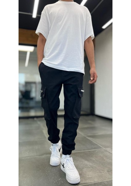 Erkek Siyah Kargo Cepli Jogger Pantolon fiyatları