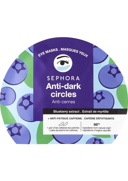 Yorgunluk Önleyici Göz Maskeleri - Biyoselüloz Maskeler Yaban Mersini (1 Çift)