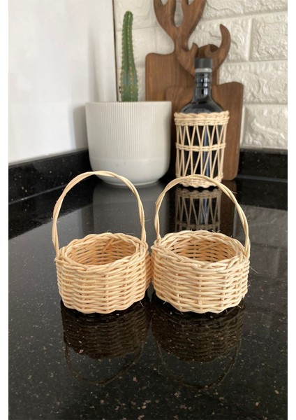 Minibask El Yapımı Rattan Kahve Sunumluk 2'li fırsatları