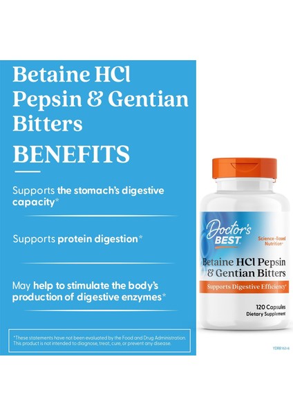 Betain E Hcl Pepsin & Gentian Bitters Supports Digestive Efficiency Supports The Stomach's indirimleri