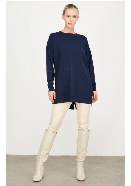 21494 Arkası Yırtmaçlı Detaylı Triko Tunik Qks Tunik #23-113 fiyatları