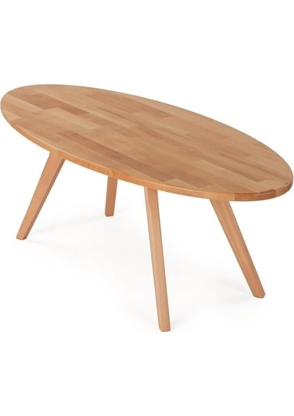 Surf Masif Kayın Ahşap Orta Sehpa - Oval Formlu indirimleri