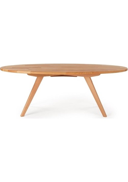 Surf Masif Kayın Ahşap Orta Sehpa - Oval Formlu