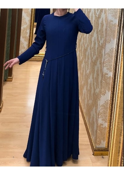 2301 Beli Bağlamalı 16 Parça Mevlana Model Elbise Qys #24-023