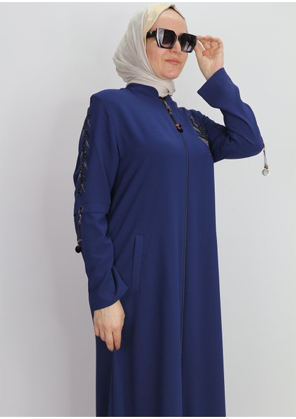 4067ÖNÜ ve Kol Ucu Taşlı Sıfır Yaka Ferace Qys 4067 #23-01# modelleri