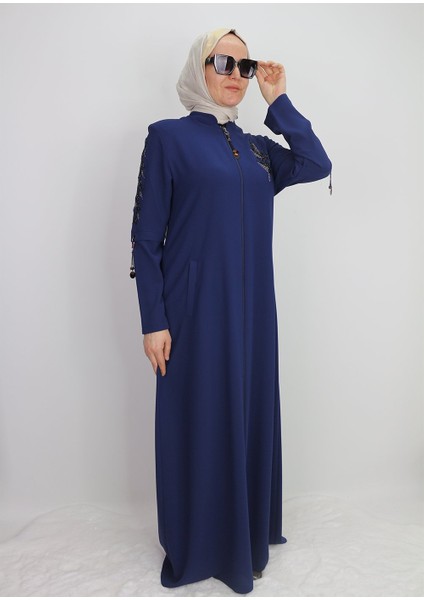 4067ÖNÜ ve Kol Ucu Taşlı Sıfır Yaka Ferace Qys 4067 #23-01# fırsatları