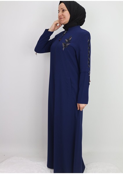 4067ÖNÜ ve Kol Ucu Taşlı Sıfır Yaka Ferace Qys 4067 #23-01# indirimleri