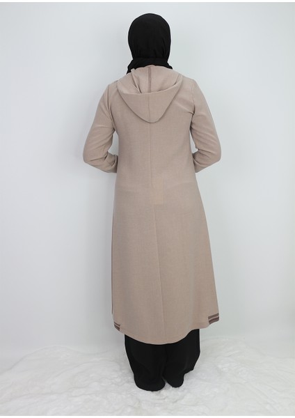 2130 Kapişonlu Kol Ucu Lastikli Önü Fermuarlı Yanları Lastik Detaylı Kapişonu Zincirli Giy-Çık Kap #02-25# indirimleri