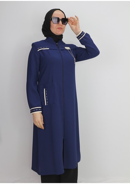 1004 Önden Fermuarlı Cepli Kol Ucu Lastikli Zincier Detaylı Giy Çık Kap Qys Kap 1004 #24-04#