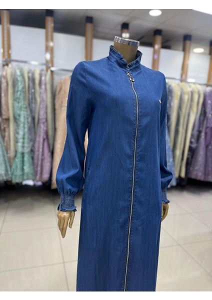 61015 Önden Düğmeli Gömlek Yaka Spor Kot Tunik #03-25# modelleri