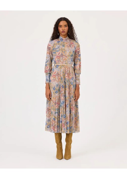 10009 Beli Kemerli Şık Elbise Qks modelleri