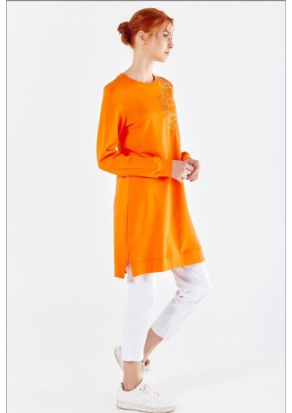 6053 Ipeksi Göğüs Kısmı Omuza Kadar Nakışlı Sweat Qys Sweat 6053 #23-05#