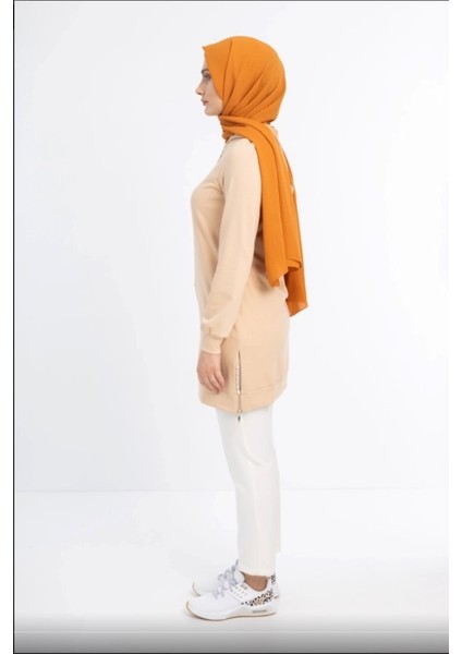 6033 Fermuarlı Kapüşonlu Yandan Taş ve Fermuar Detaylı Iki Iplik Sweat Qys Sweat 6033 #23-05# indirimleri