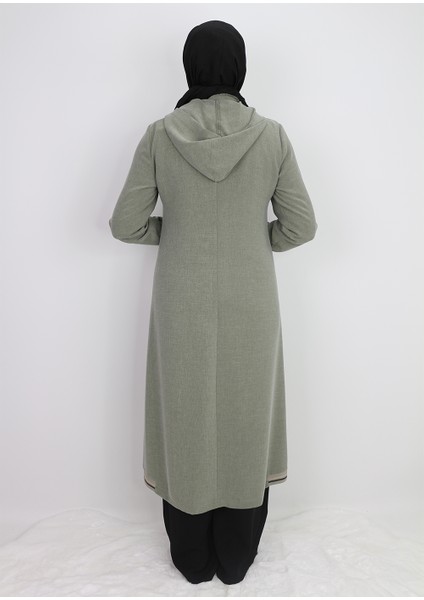 2130 Kapişonlu Kol Ucu Lastikli Önü Fermuarlı Yanları Lastik Detaylı Kapişonu Zincirli Giy-Çık Kap #02-25# indirimleri