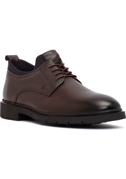 Erkek Kahverengi Bağcıklı Deri Casual Ayakkabı 25WFD7501FT